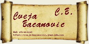 Cveja Bacanović vizit kartica